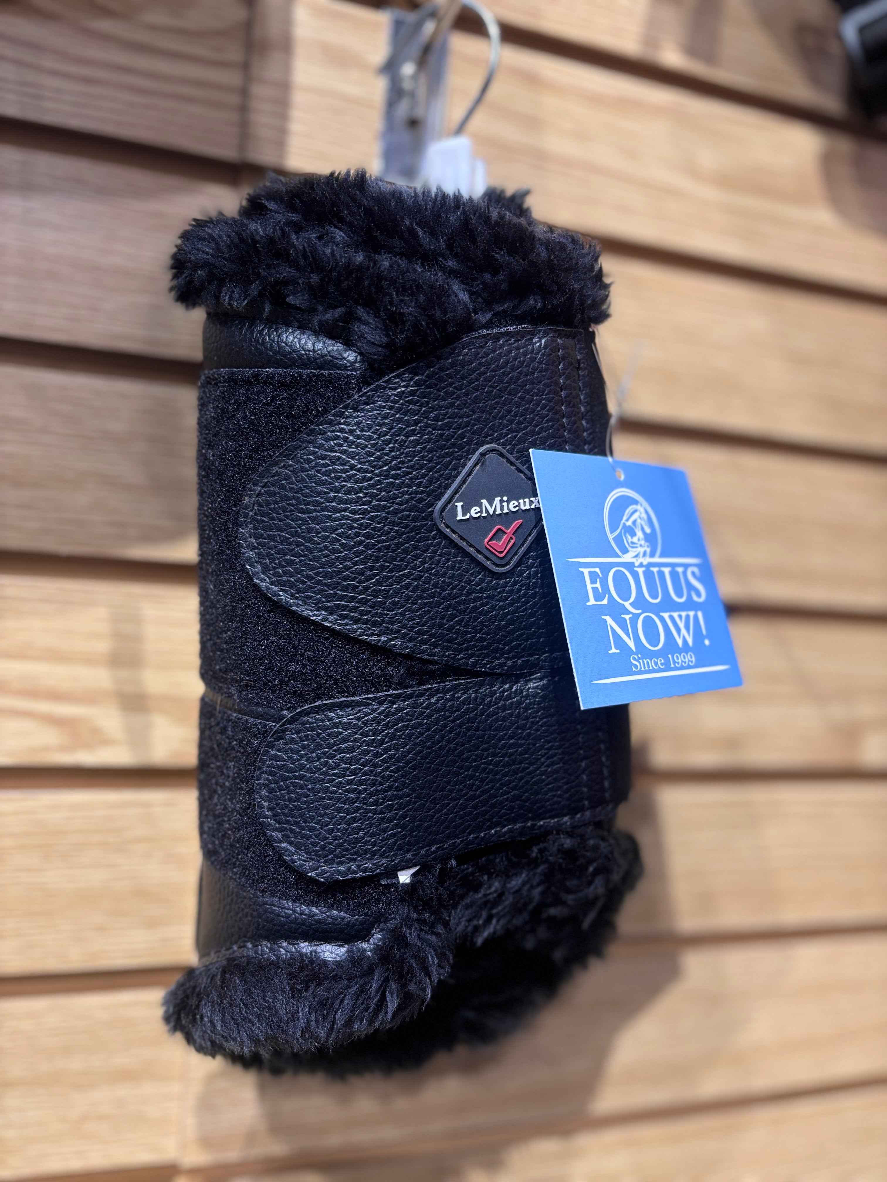 Used Large LeMieux Fleece Lined Brushing Boots Black