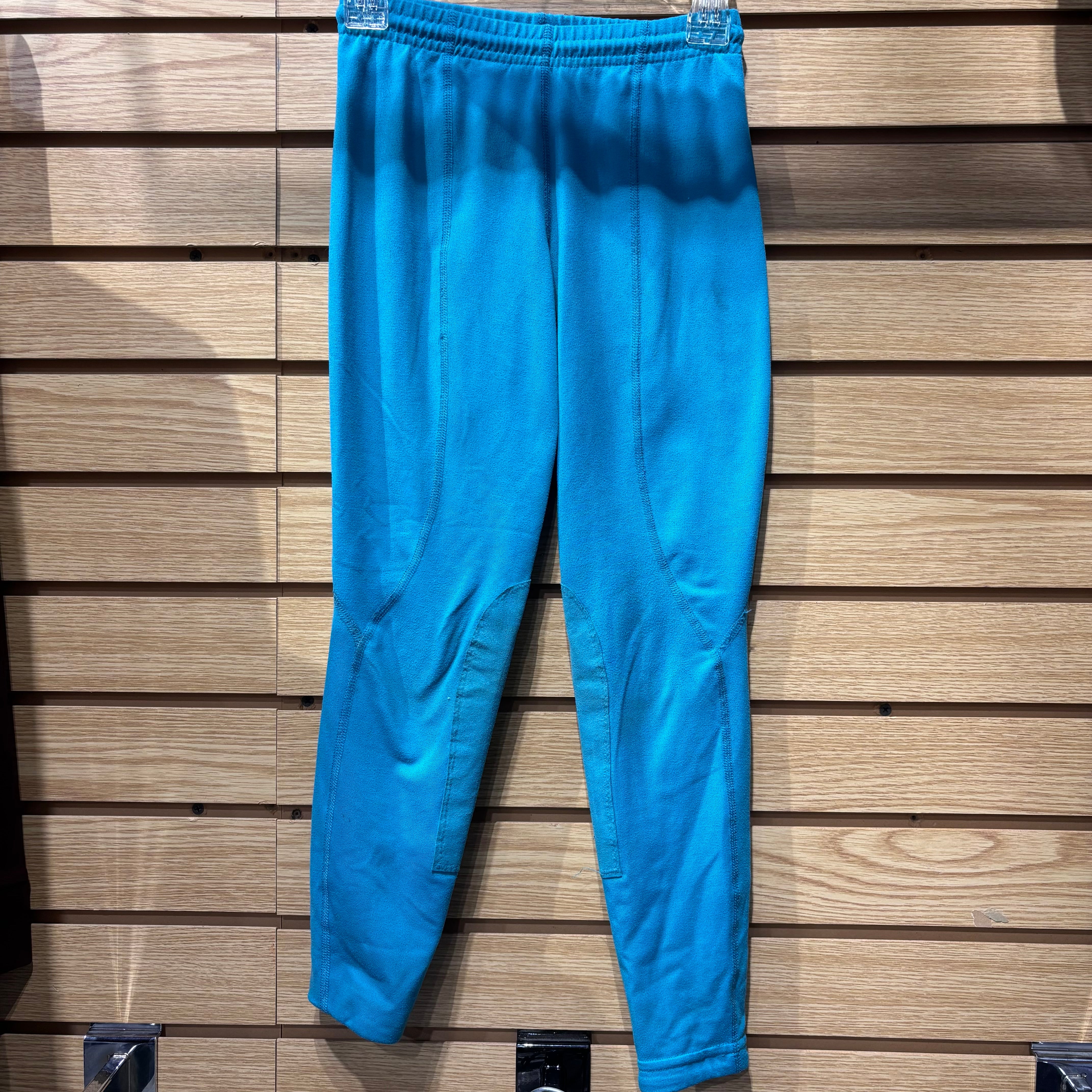 Used Youth Small Teal Kerrits Knee Patch Riding Tights