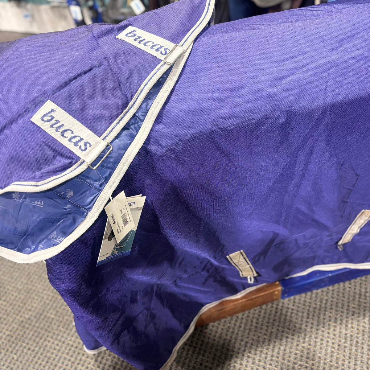 Used 81" Blue Bucas Atlantic Medium Turnout w Detachable Neck