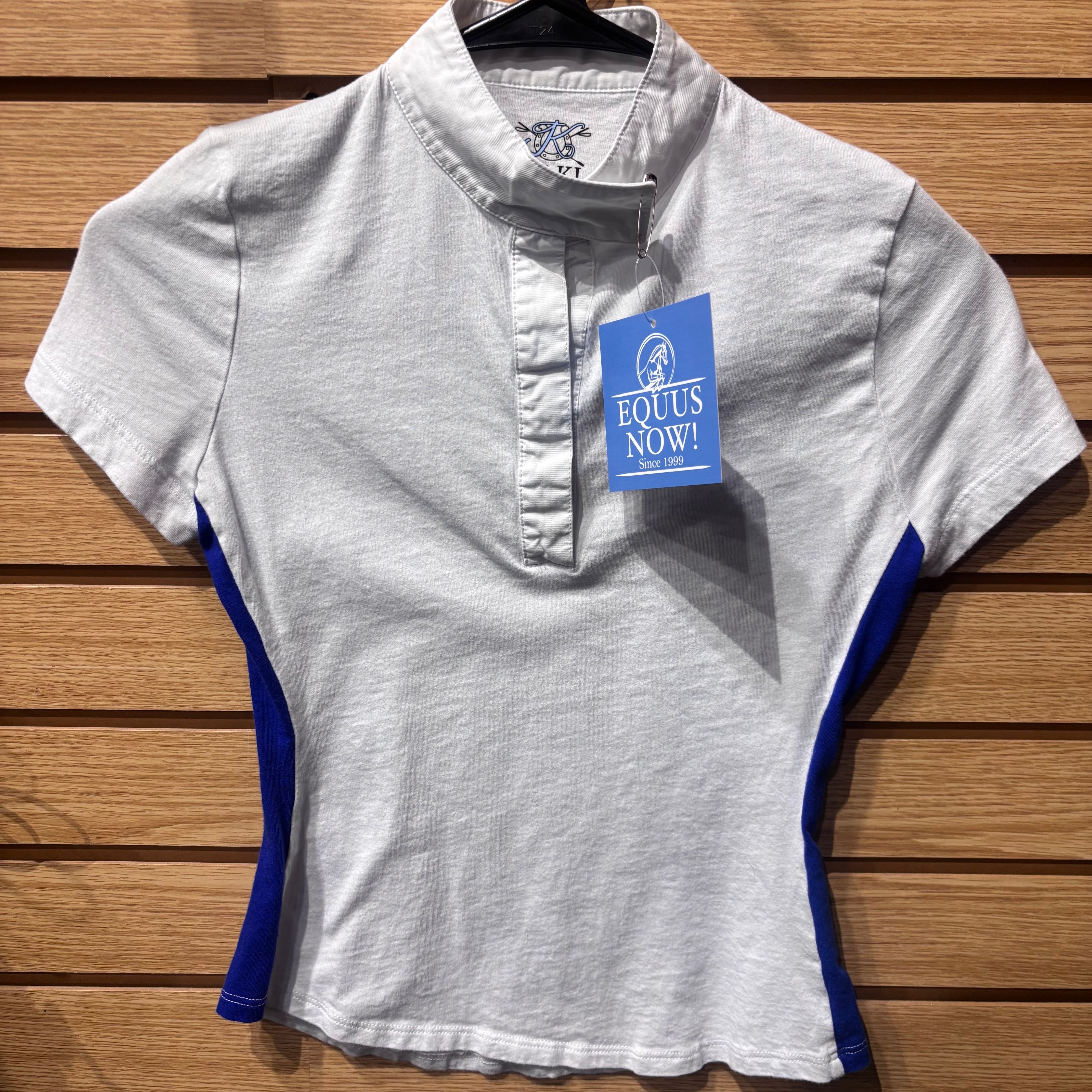 Used Girls 8/10 White KAKI Short Sleeve Show Shirt