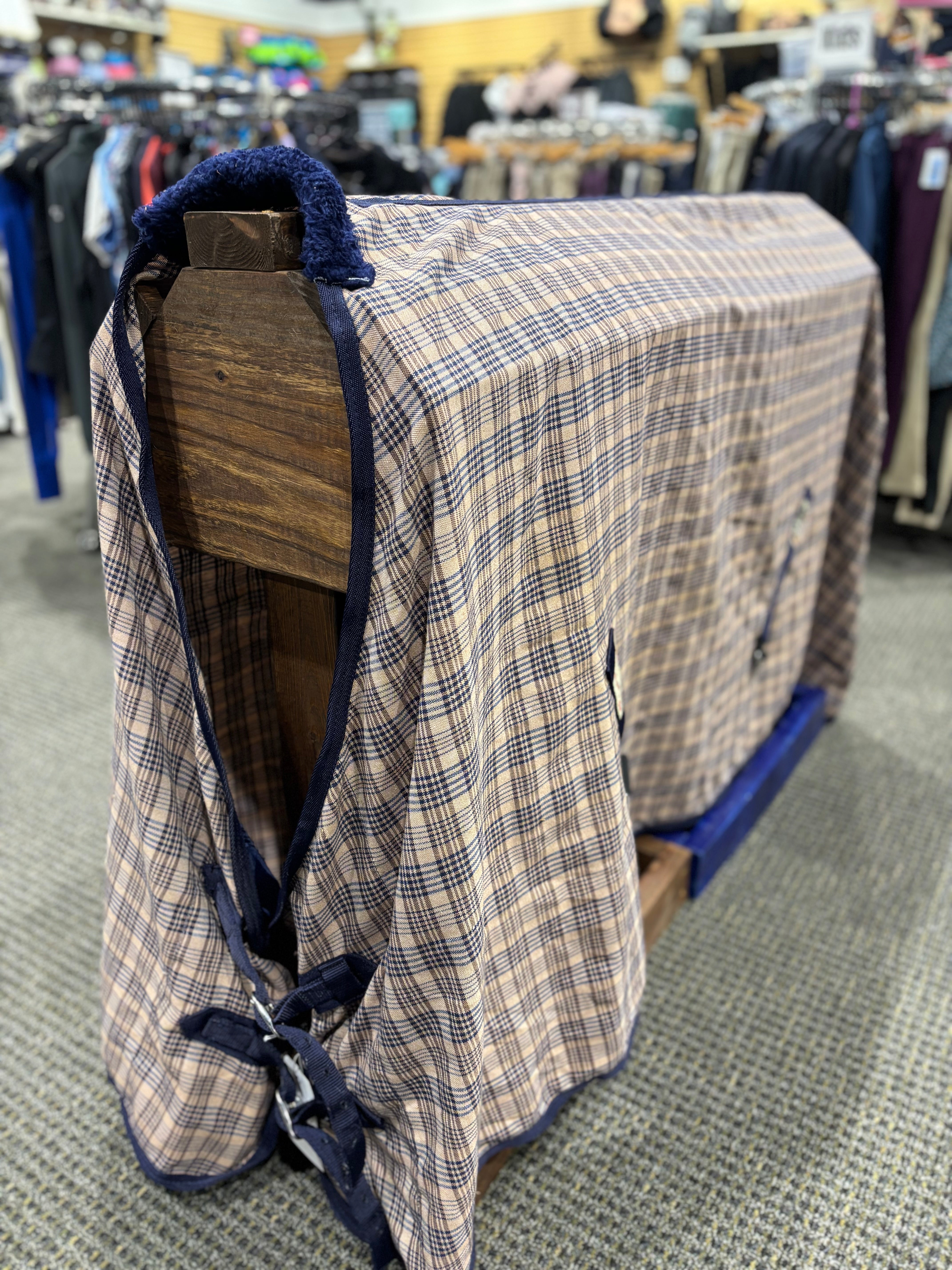 Used 86" Schneiders Plaid Sheet
