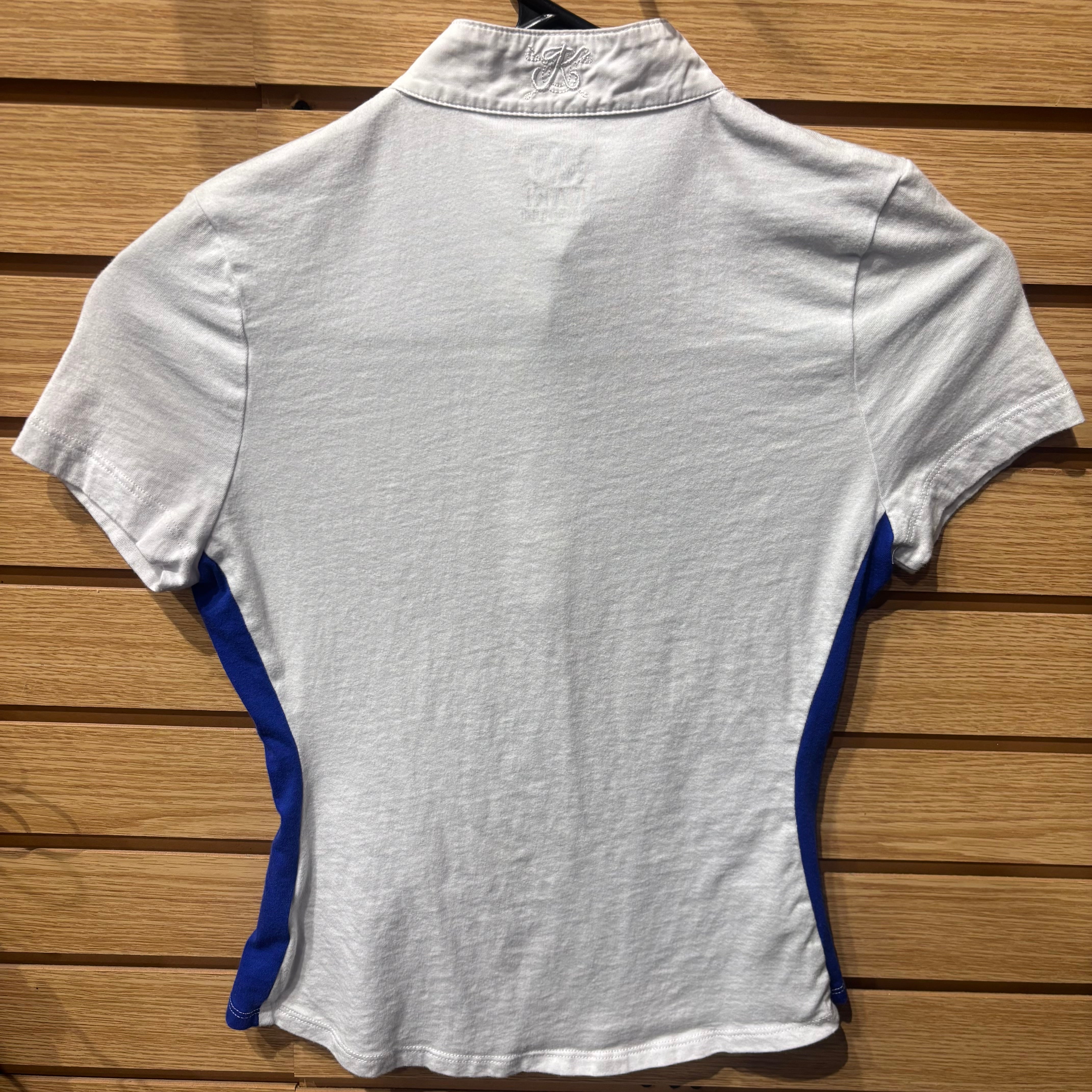 Used Girls 8/10 White KAKI Short Sleeve Show Shirt