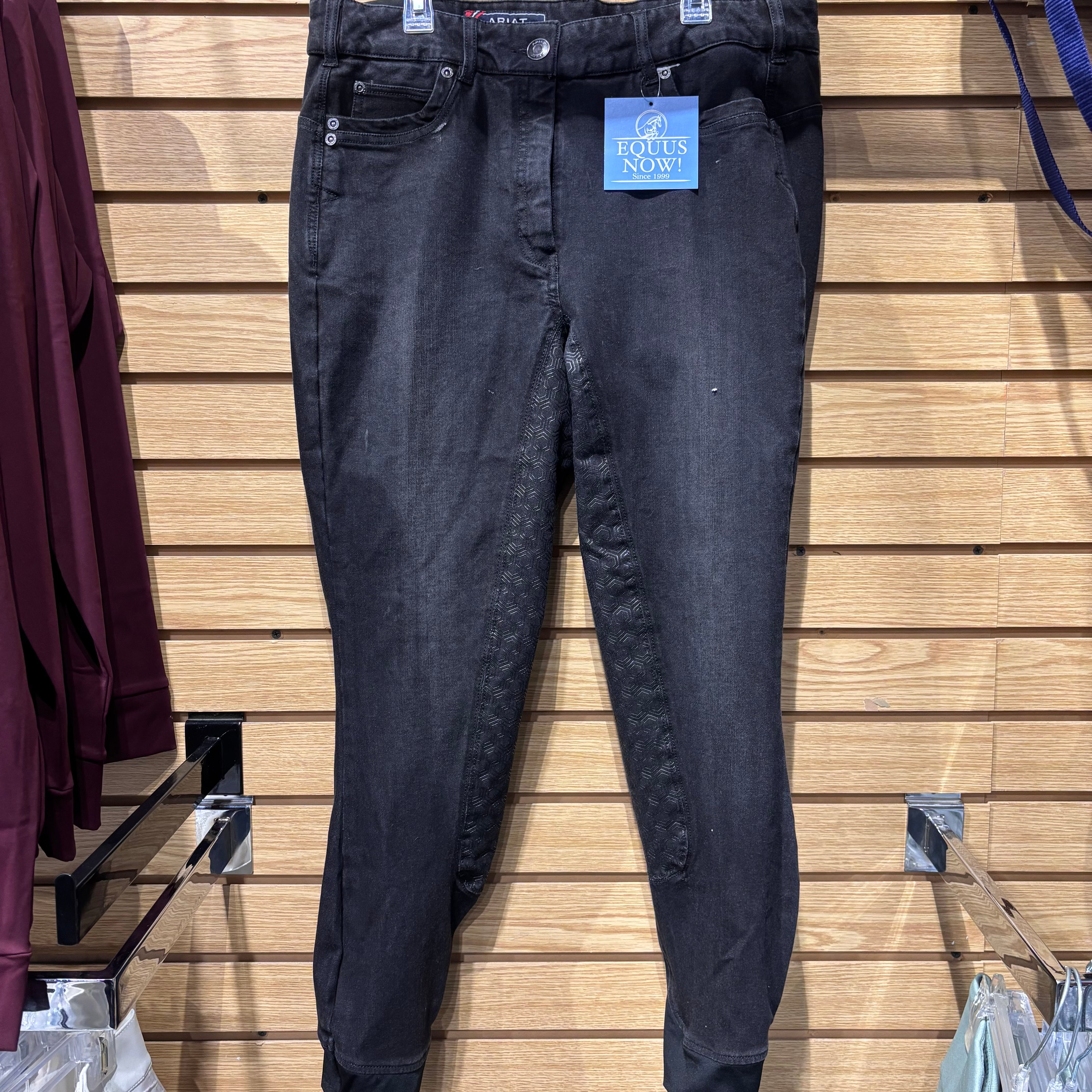 Used Ariat 34 Black/Denim Full Seat Breeches