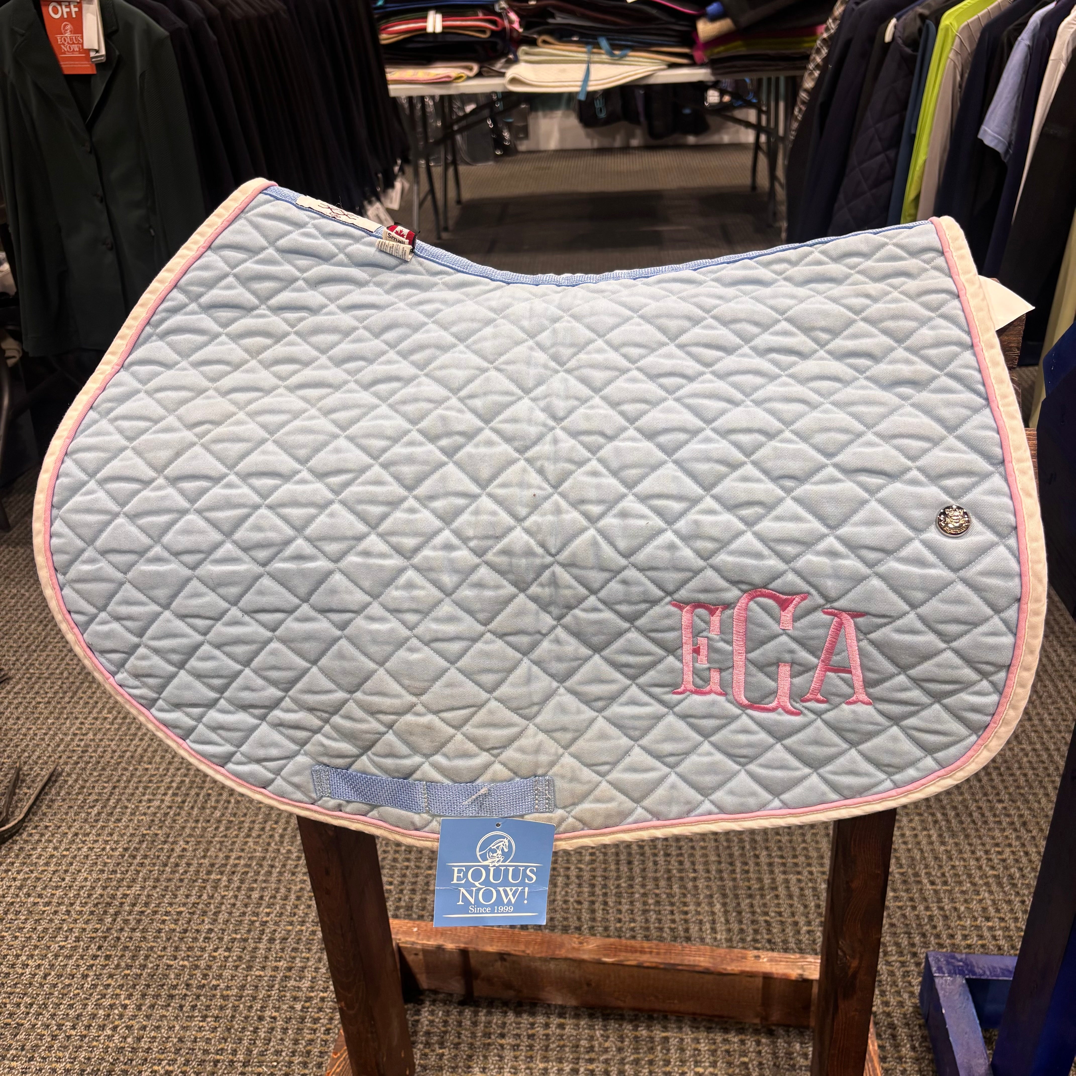Used Blue/Pink Ogilvy Saddle Pad Embroidered