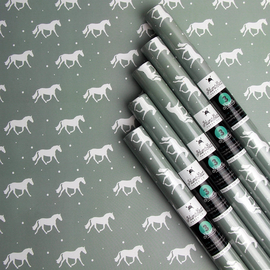 Hunt Seat Paper Co Winter Horse Wrapping Paper - sku to order - 117281