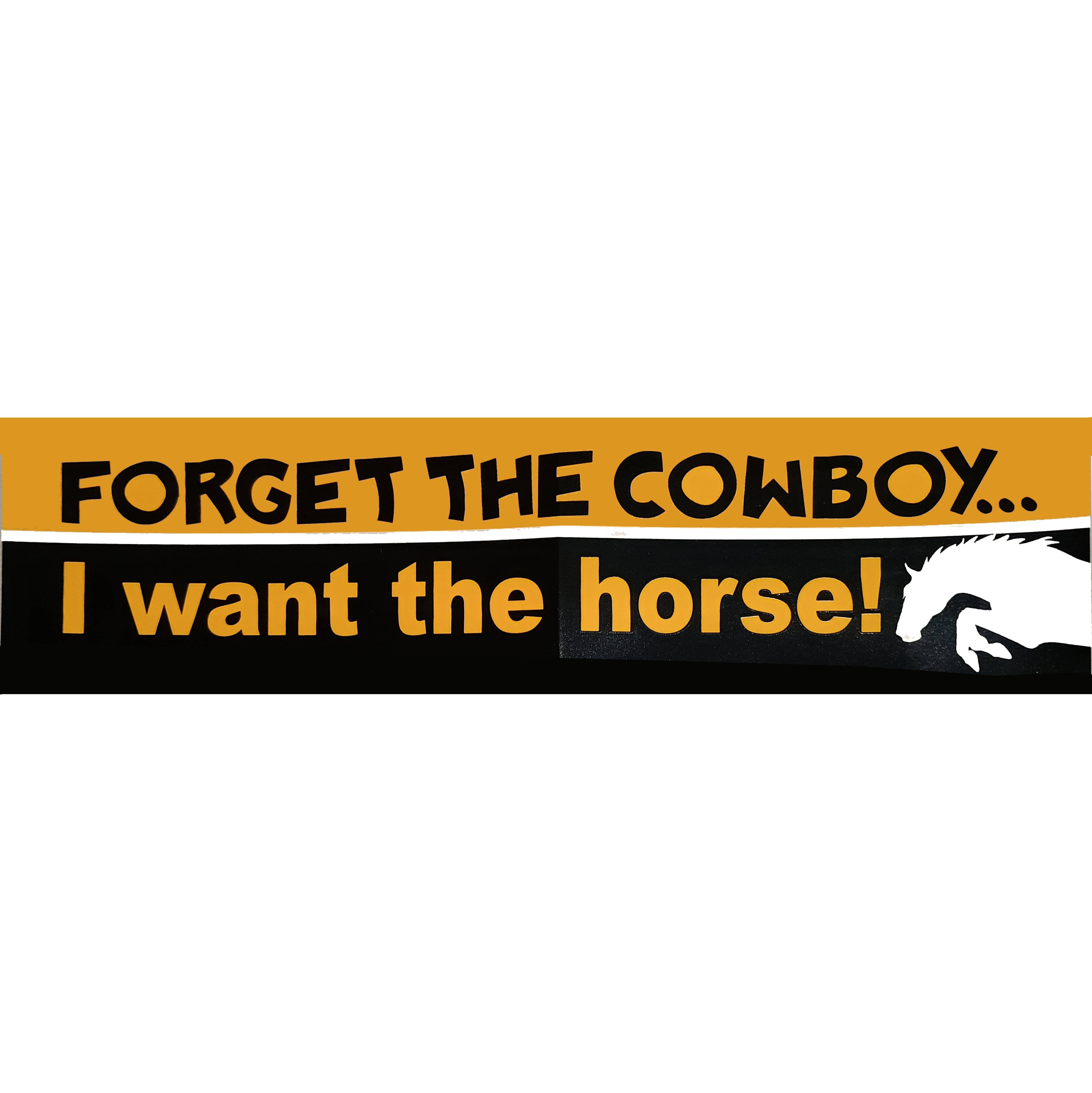 Horse Hollow Press - Horse Bumper Sticker / Forget the cowboy...