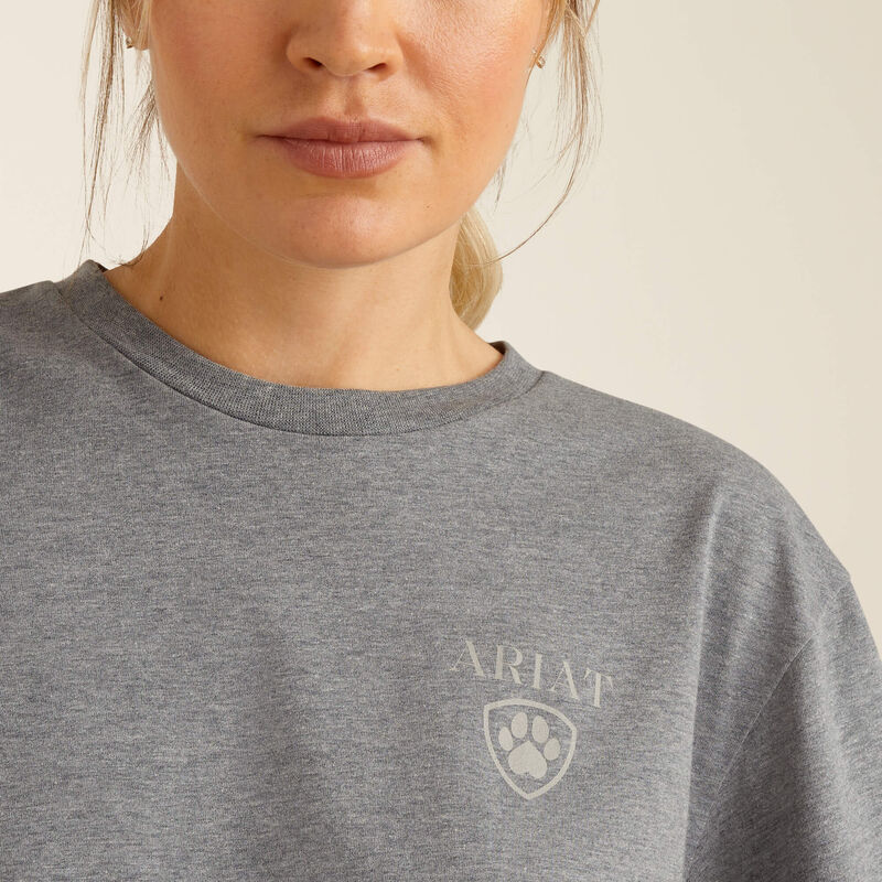 Ariat BF Paw Badge T-Shirt - Heather Grey