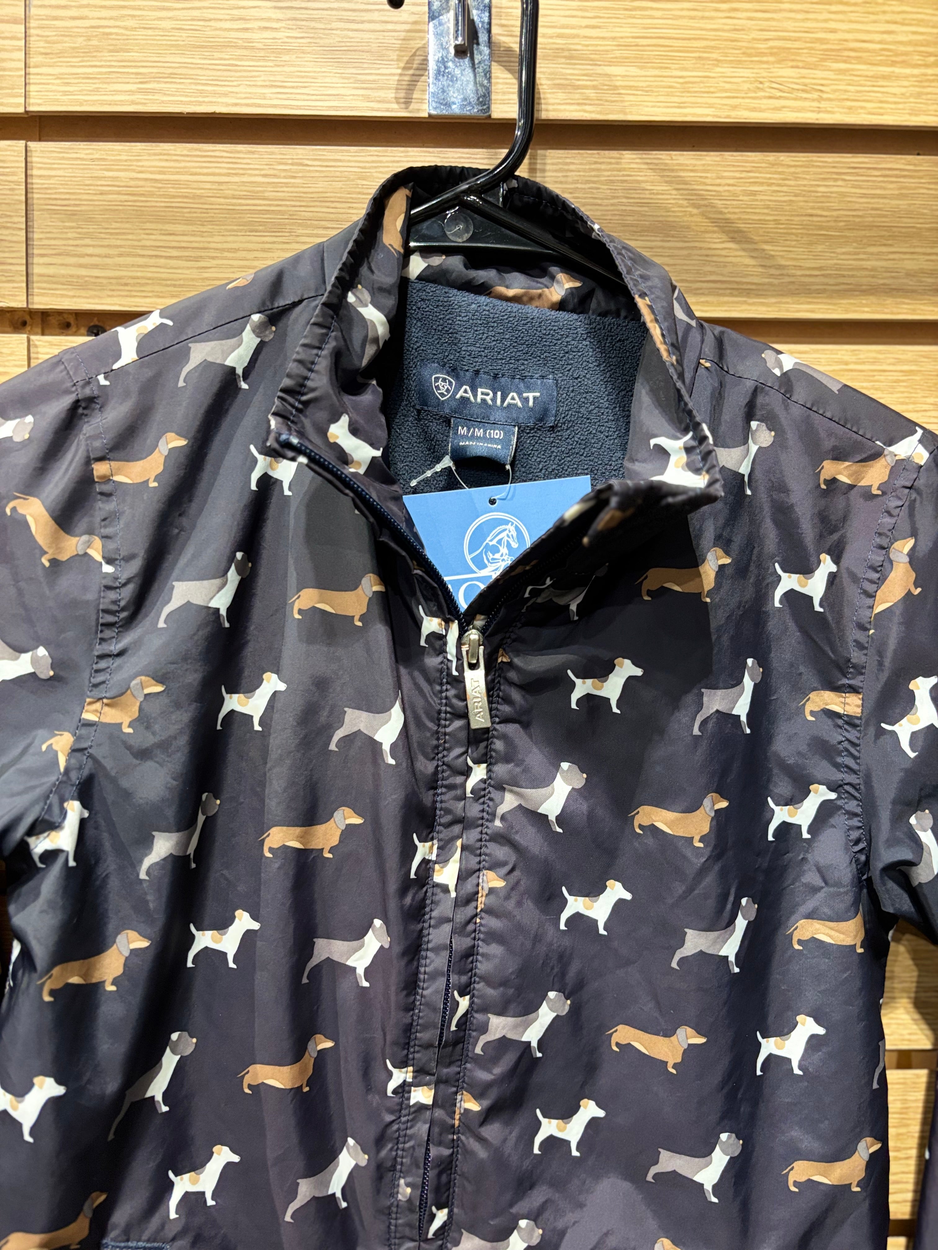 Used Youth Medium Navy Ariat Dog Pattern Jacket