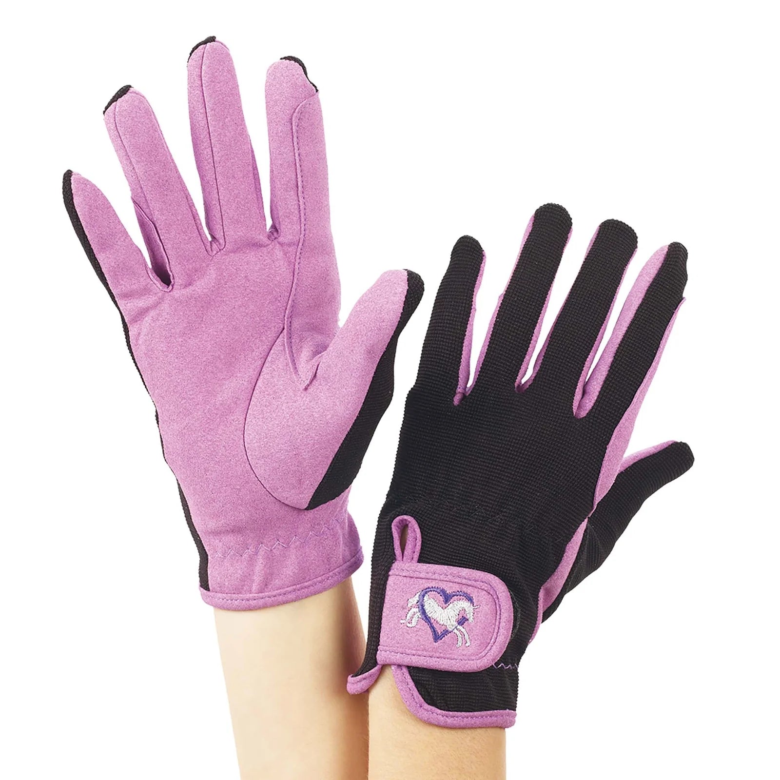 Ovation Riding Gloves for Kids - Purple/Black