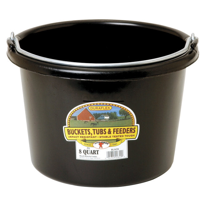 2 Gallon (8 Quart) Plastic Bucket - Black