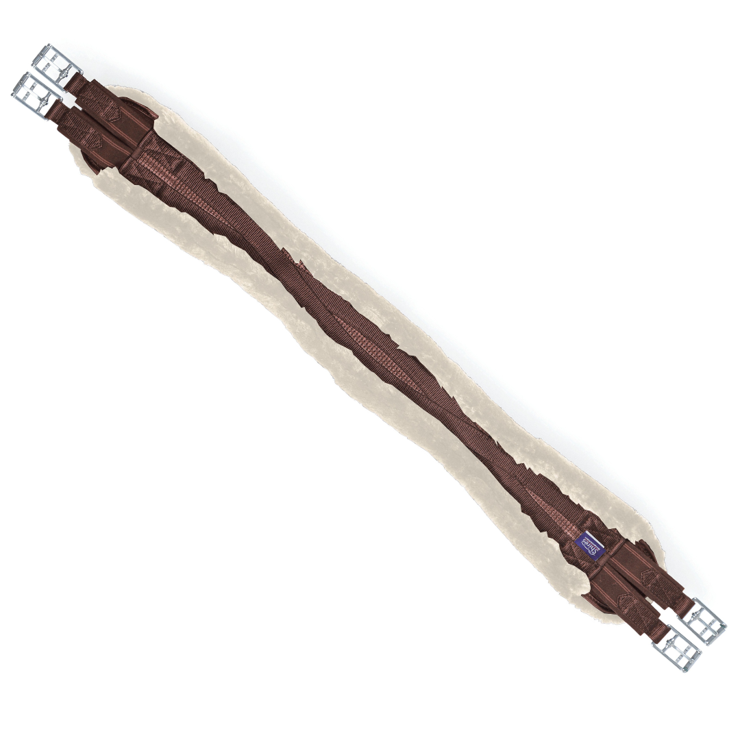 Shries Supafleece Performance Contour Girth - Brown/Natural