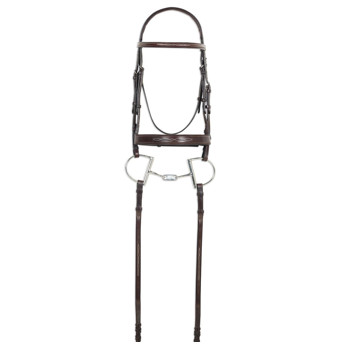 Ovation Classic Fancy Stitched Wide Noseband Bridle - Dark Brown