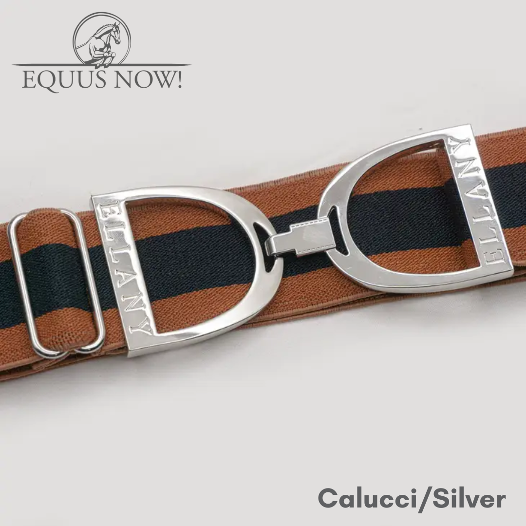 Ellany Stirrup Irons Elastic Belt - Calucci/Silver