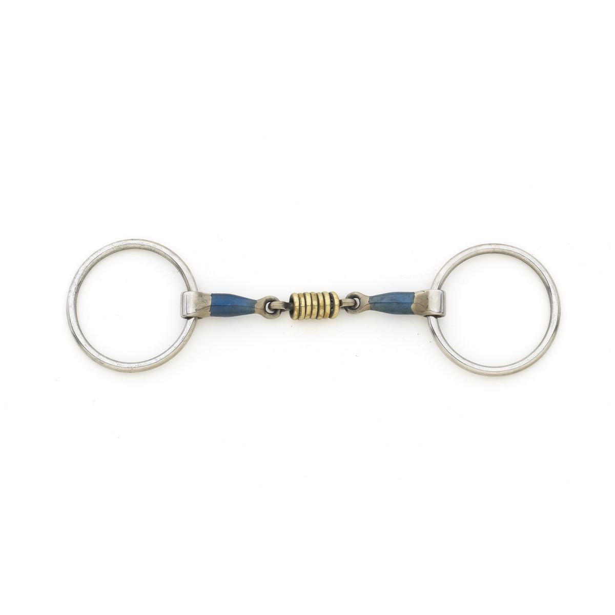 Blue Steel Double Jointed Loose Ring Snaffle Bit - Blue Steel