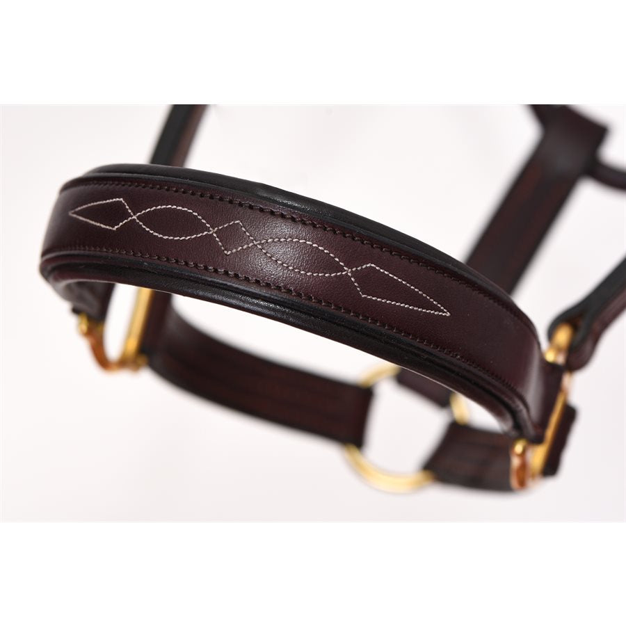 Perri's Fancy Stitched Leather Halter with Nameplate
