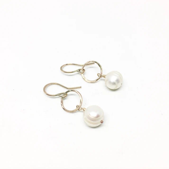 Jennifer Cervelli Pearl Drop Earrings - Gold/White