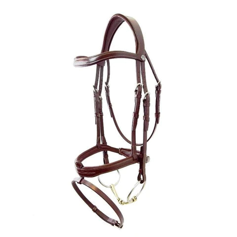 Antares Signature Flash Snaffle Bridle - Havana