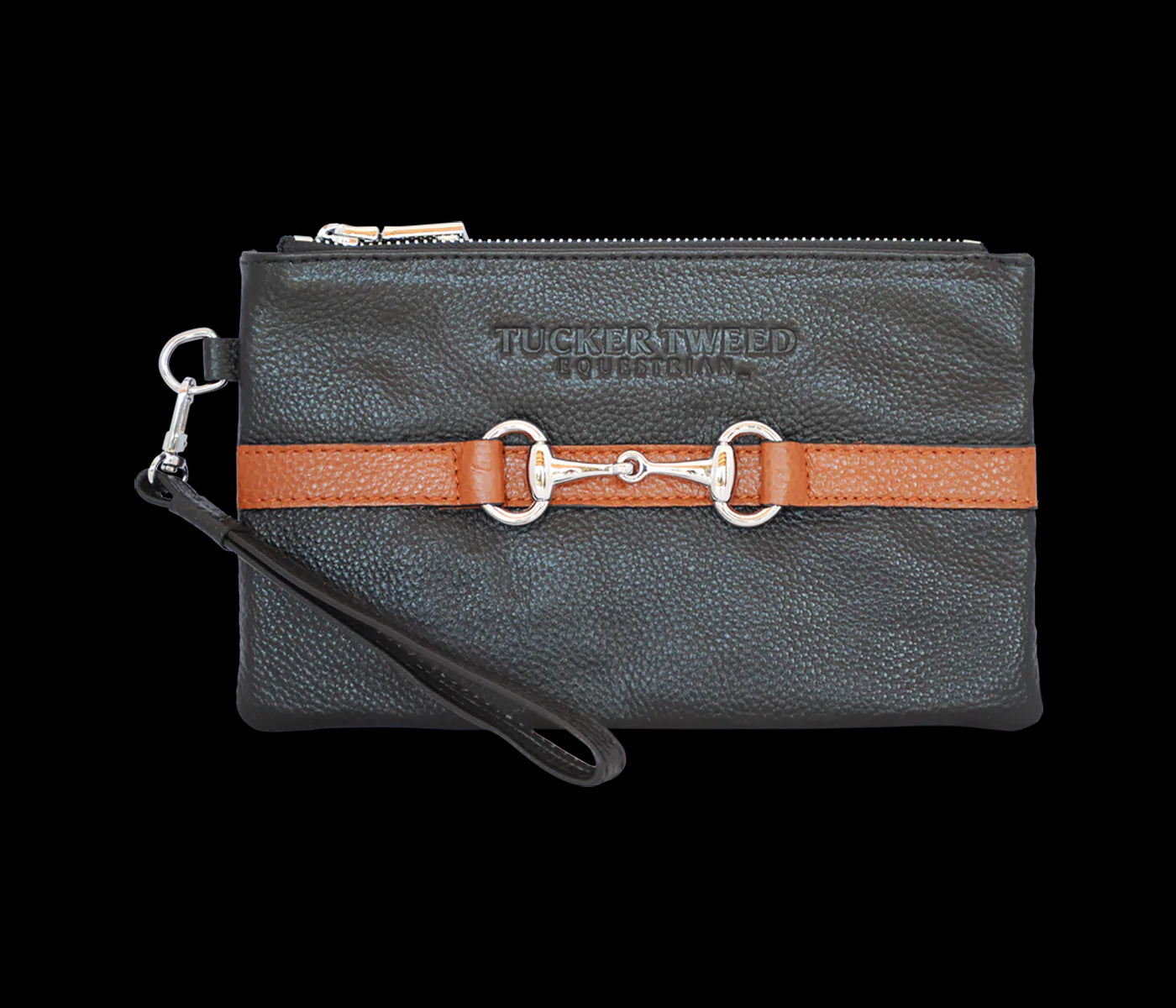 Tucker Tweed Wellington Wristlet - Black/Chestnut