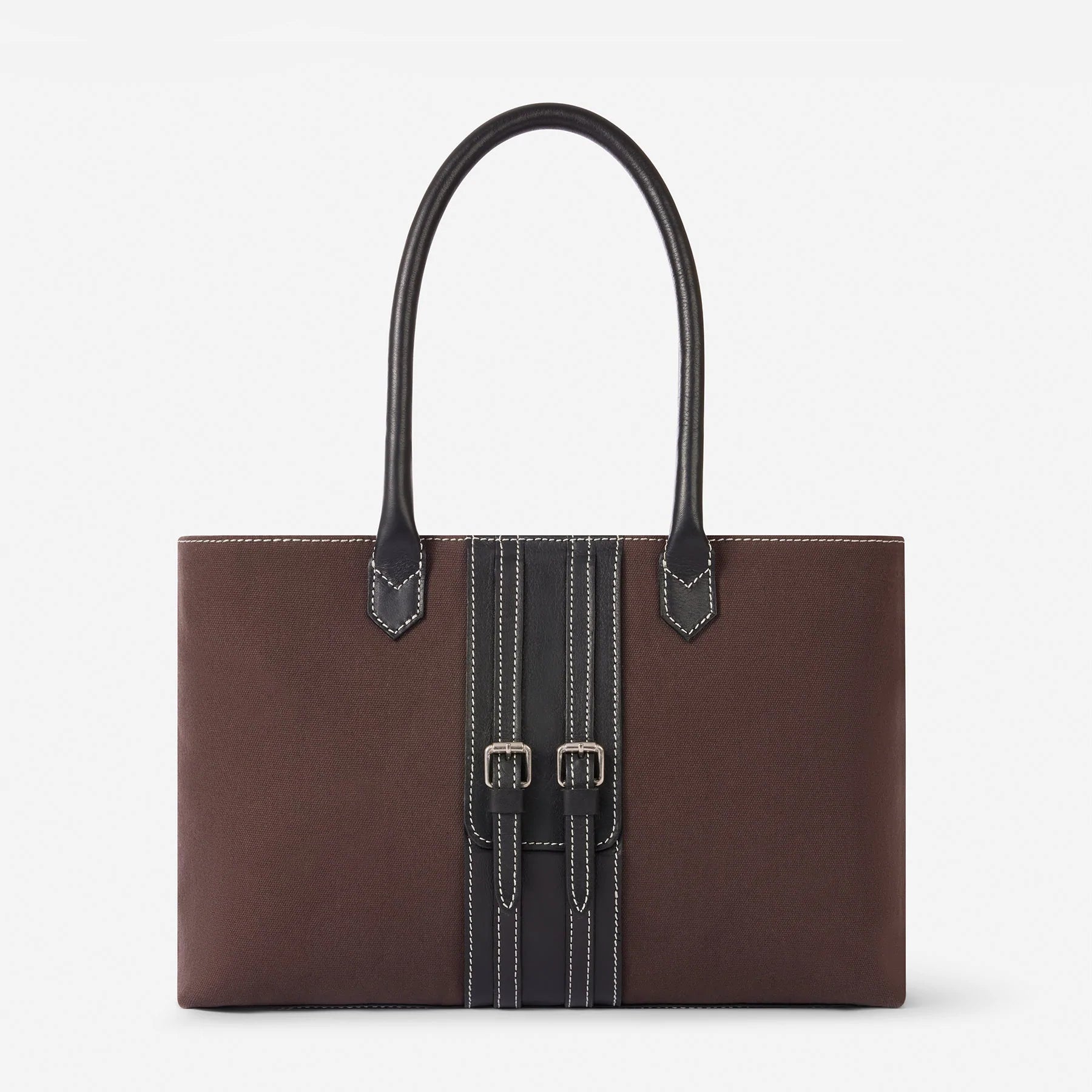 Oughton Half Halt Handbag in Classic Canvas - SALE - Heritage Brown/ Black