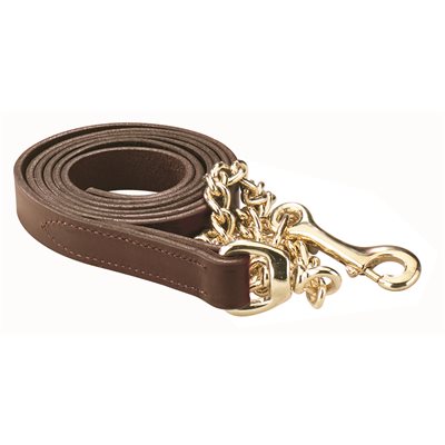 Perri's Leather Lead with Chain - Havana w/ Brass Hardware