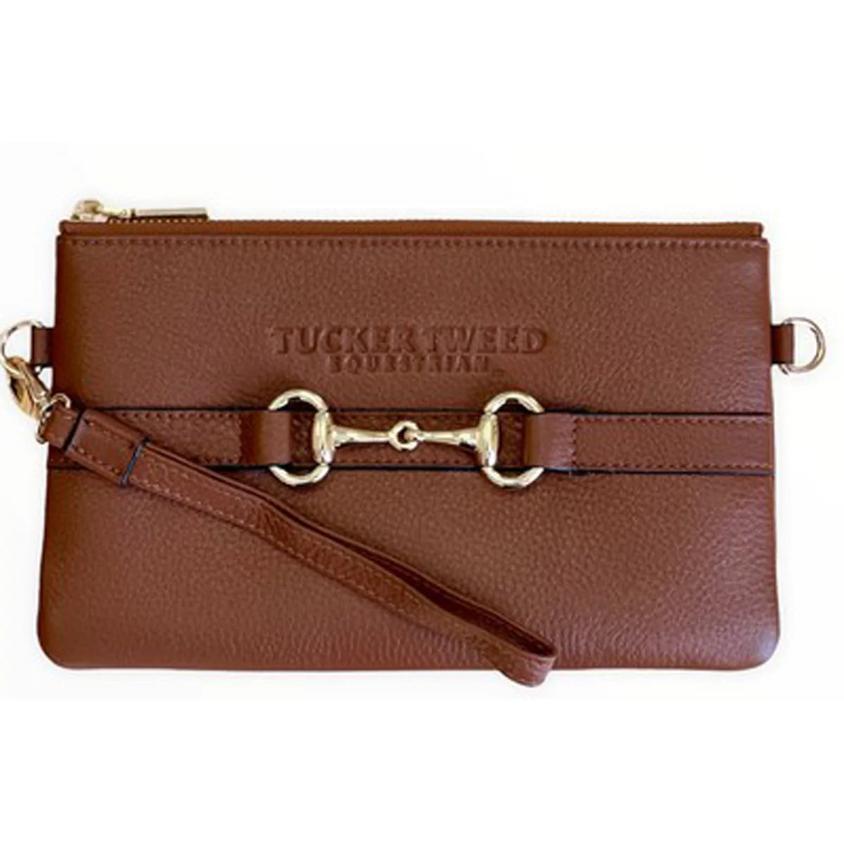 Tucker Tweed Wellington Wristlet - Saddle Brown