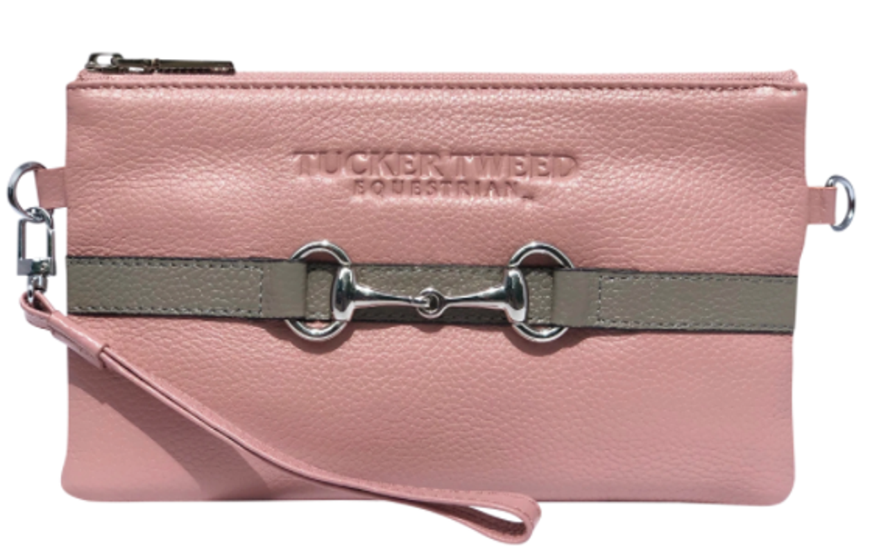 Tucker Tweed Wellington Wristlet - Rose/Grey