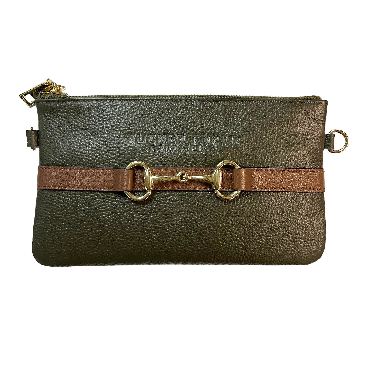 Tucker Tweed Wellington Wristlet - Olive/Brown