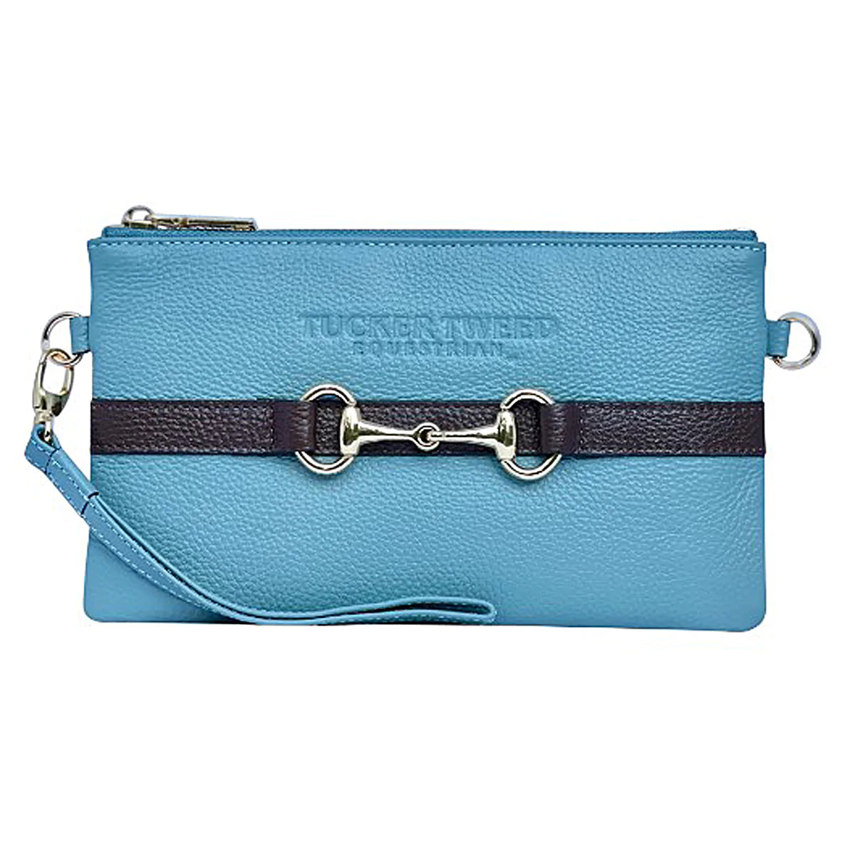 Tucker Tweed Wellington Wristlet - Blue/Chocolate