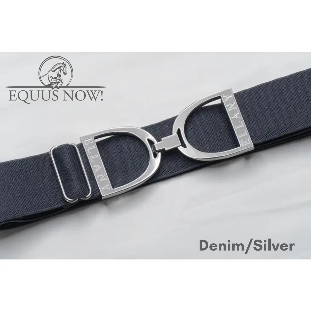 Ellany Stirrup Irons Elastic Belt - Denim/Silver