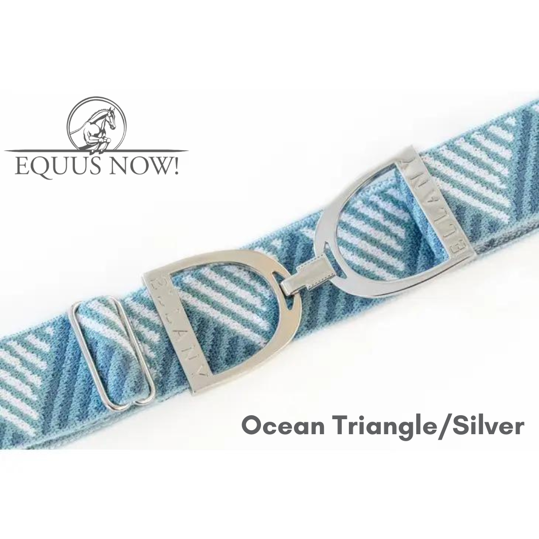 Ellany Stirrup Irons Elastic Belt - Ocean Triangle/Silver