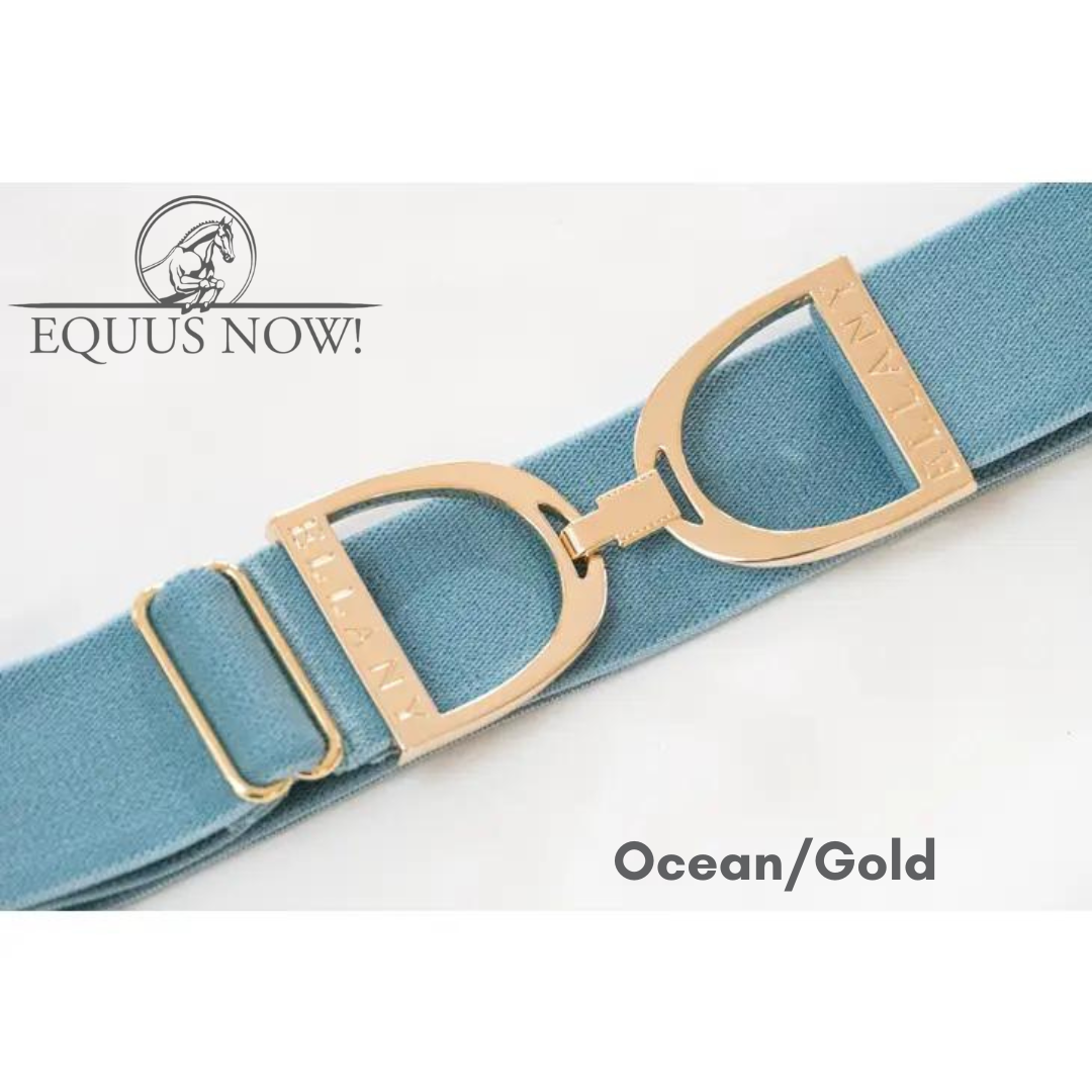 Ellany Stirrup Irons Elastic Belt - Ocean/Gold