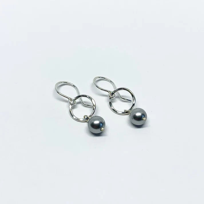 Jennifer Cervelli Pearl Drop Earrings - Silver/Blue