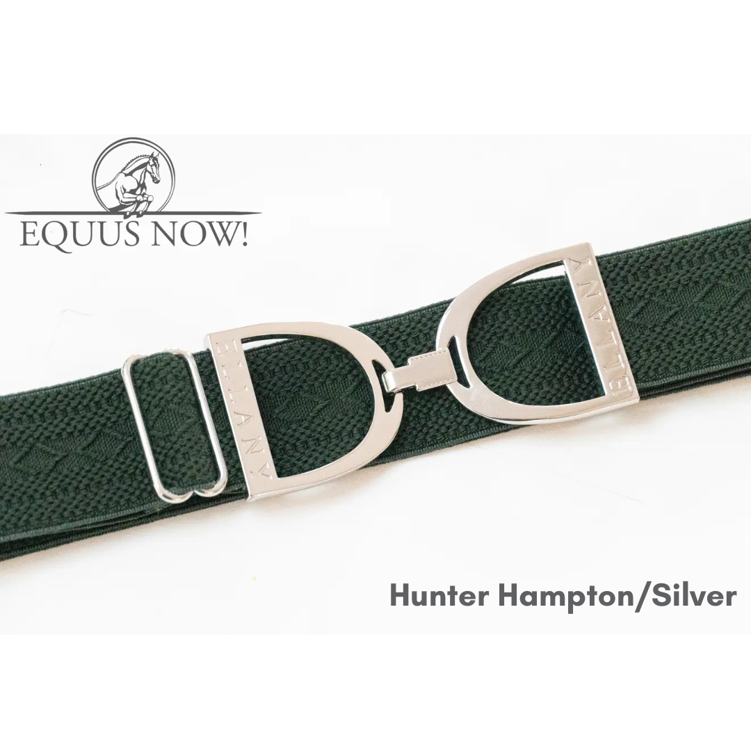 Ellany Stirrup Irons Elastic Belt - Hunter Hampton/Silver