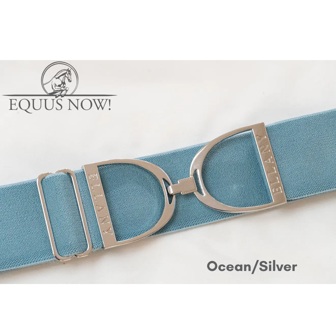 Ellany Stirrup Irons Elastic Belt - Ocean/Silver