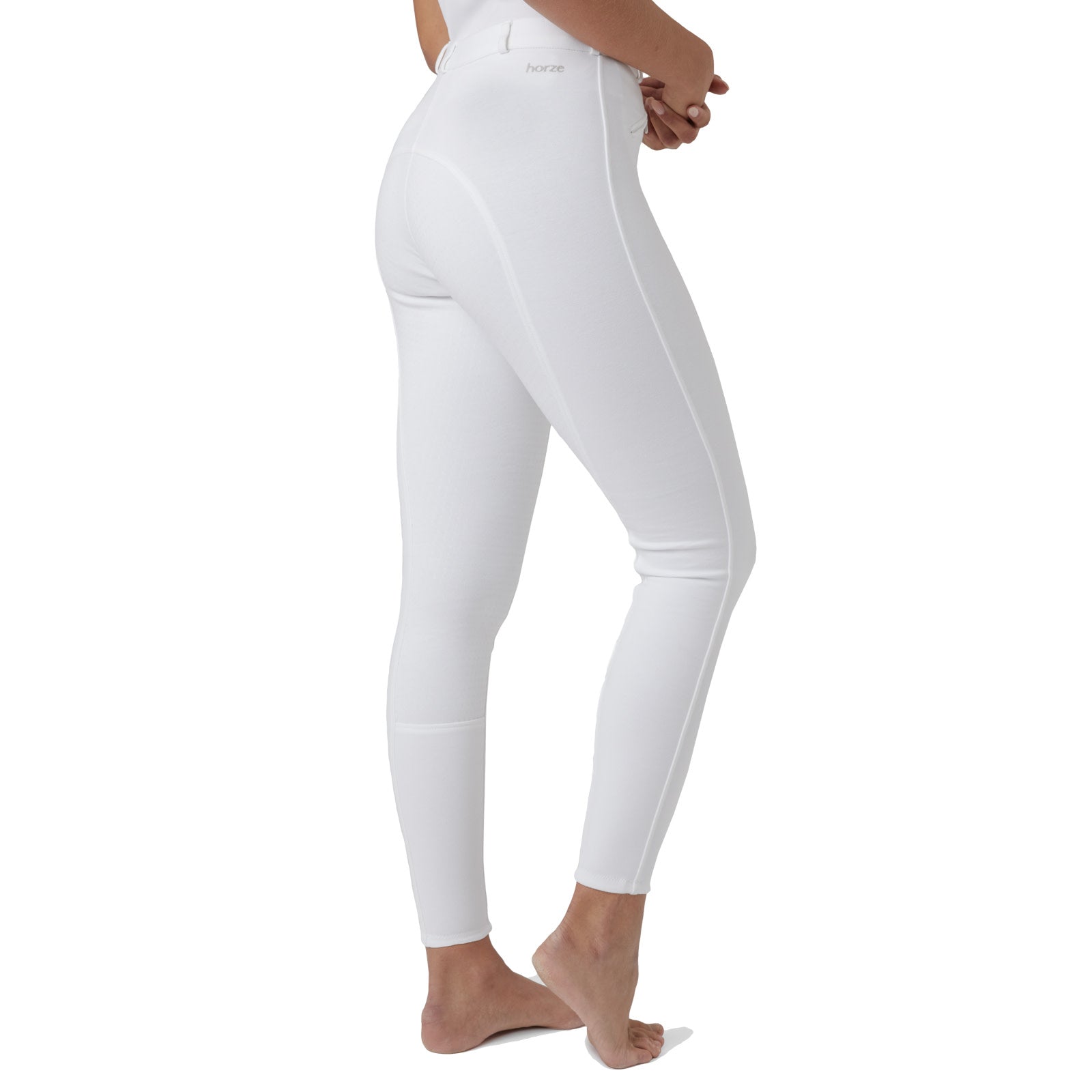 Horze Women's Active Silicone Full Seat Breeches - White