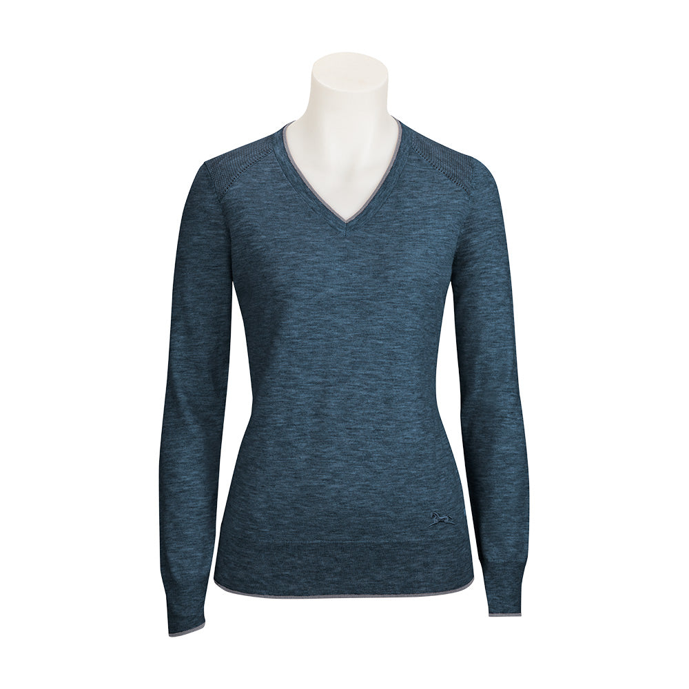 RJ Classics Natalie V-Neck Sweater - Ocean Heather