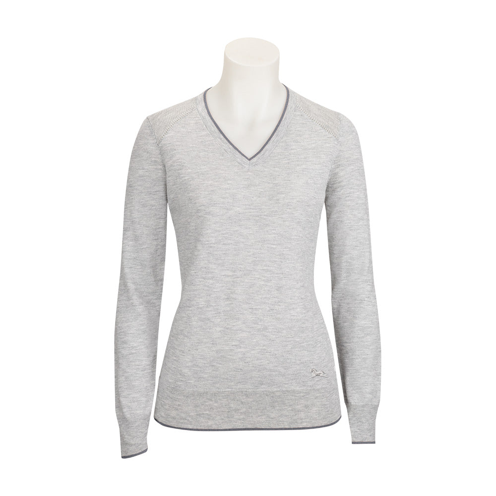 RJ Classics Natalie V-Neck Sweater - Light Grey Heather