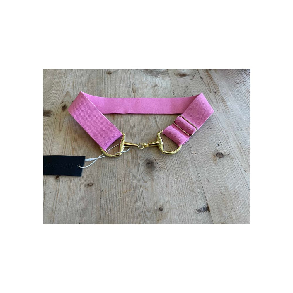 Anademi Gold Bit Stretch Belt - Dark Pink