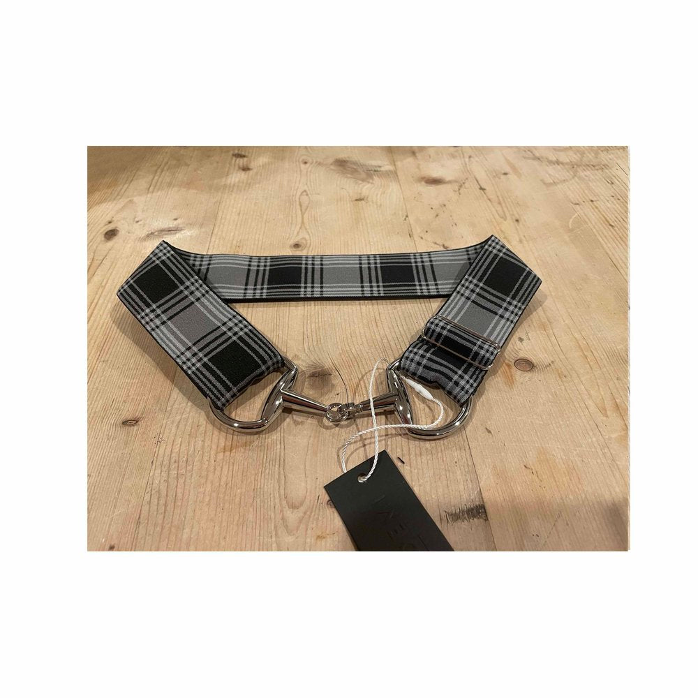 Anademi Silver Bit Stretch Belt - Black Plaid