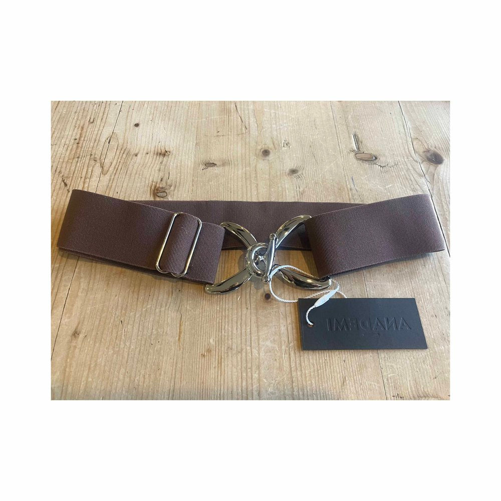 Anademi Silver Stirrup Stretch Belt - Brown