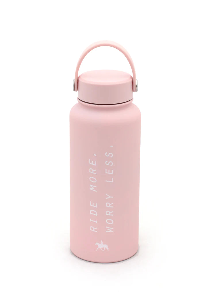 Spiced Equestrian Ride More Worry Less Water Bottle - Blush