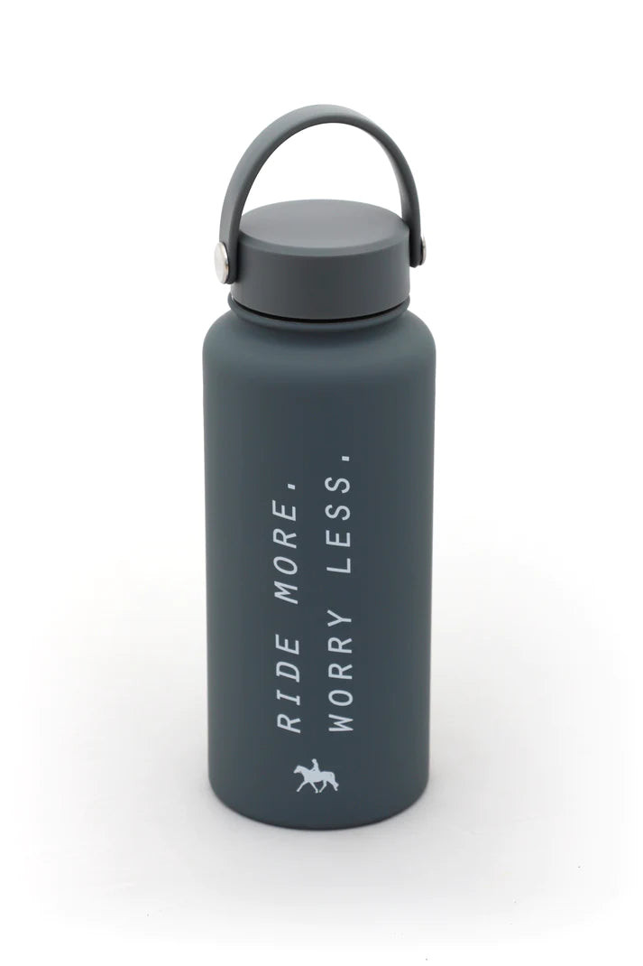 Spiced Equestrian Ride More Worry Less Water Bottle - Charcoal