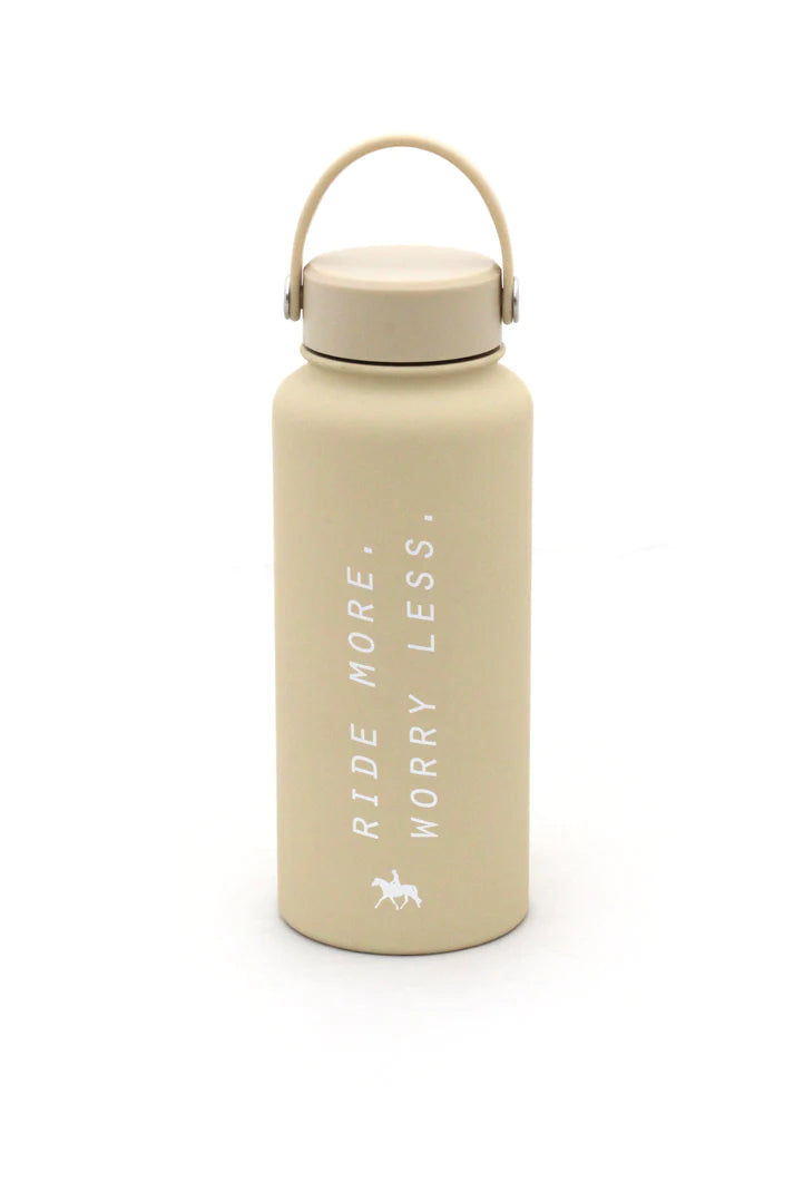 Spiced Equestrian Ride More Worry Less Water Bottle - Cream