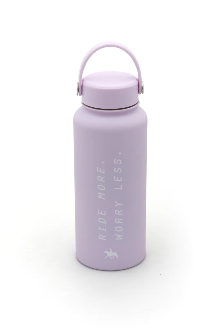 Spiced Equestrian Ride More Worry Less Water Bottle - Lavender