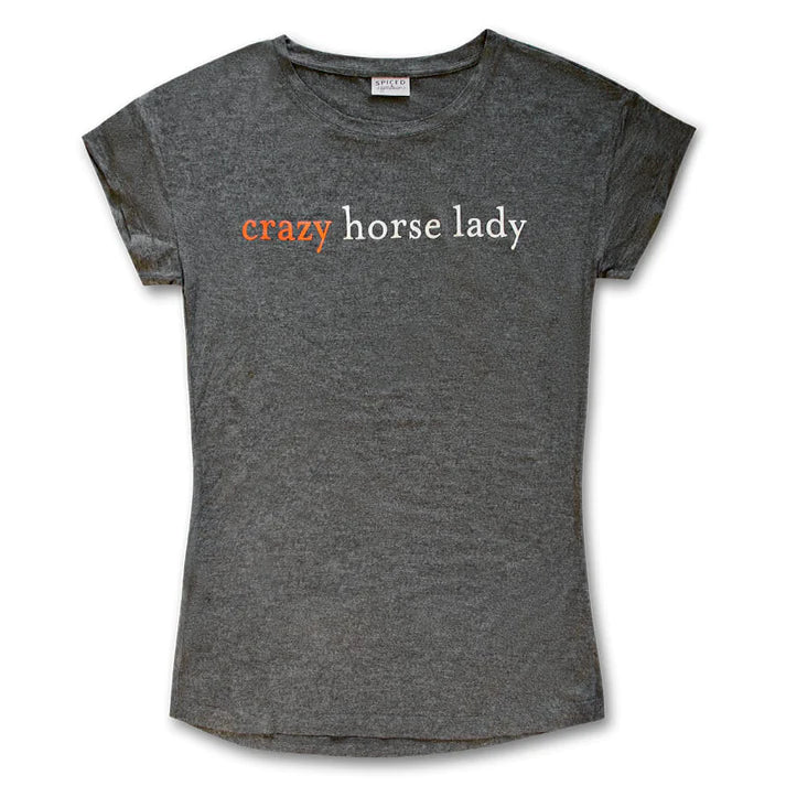 Spiced Equestrian Crazy Horse Lady Tee - Pepper