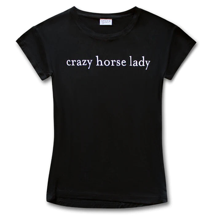 Spiced Equestrian Crazy Horse Lady Tee - Onyx