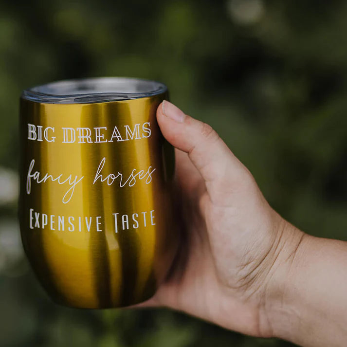 Spiced Equestrian Big Dreams Insulated Cup - Gold