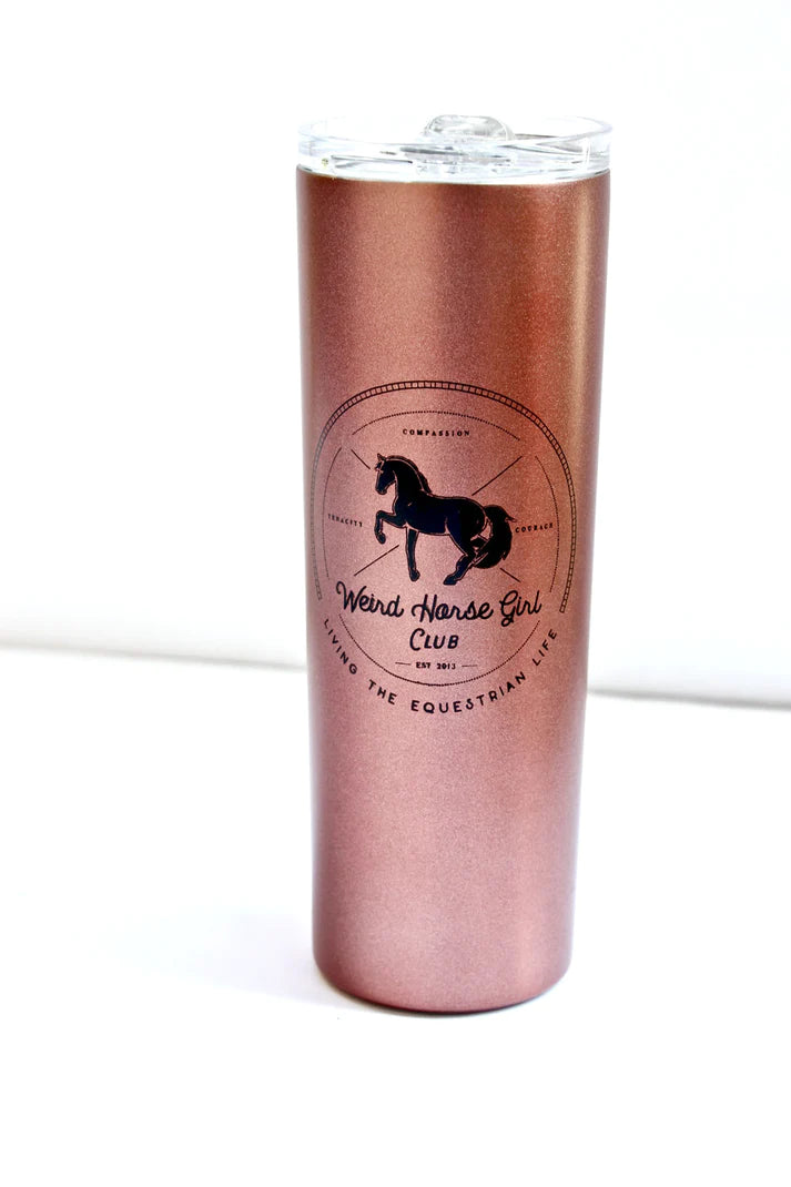 Spiced Equestrian Weird Horse Girl Club Travel Tumbler - Rose Gold