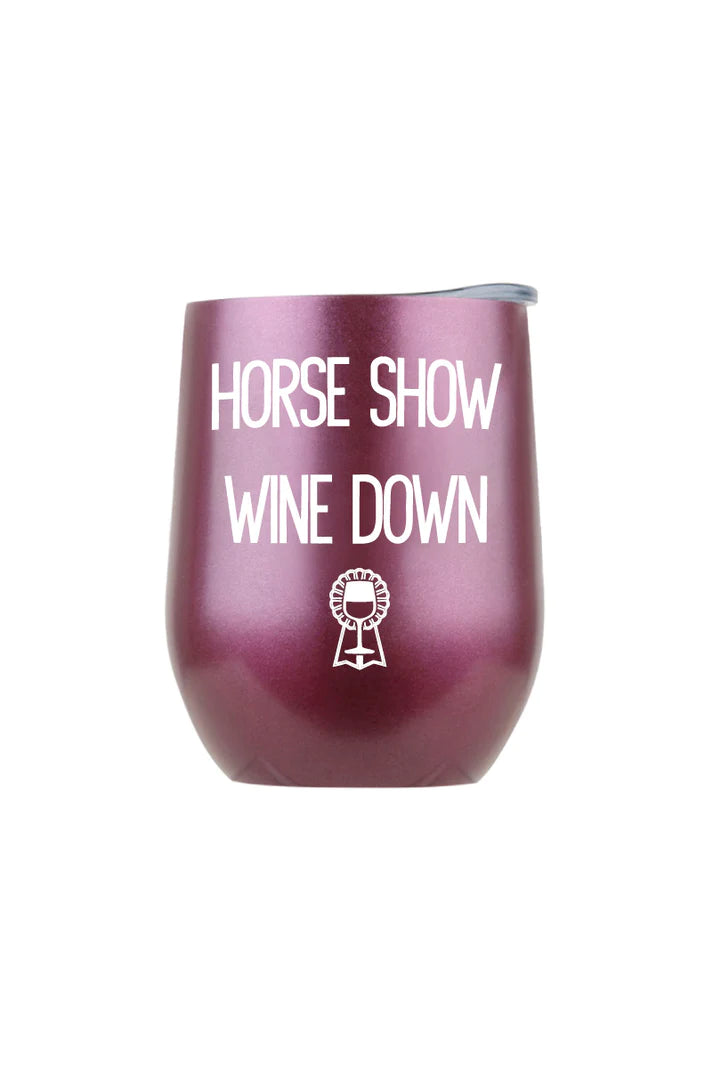 Spiced Equestrian Horse Show Wine Down Insulated Cup - Raspberry