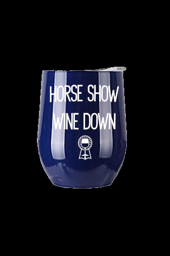 Spiced Equestrian Horse Show Wine Down Insulated Cup - Navy